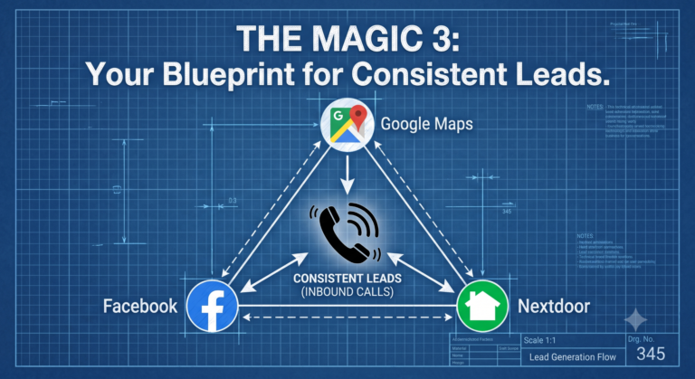 blueprint for leads - Google, Facebook and Nextdoor critical to finding leads