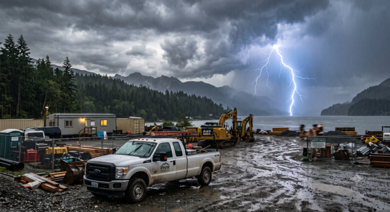 stormy pnw construction yard